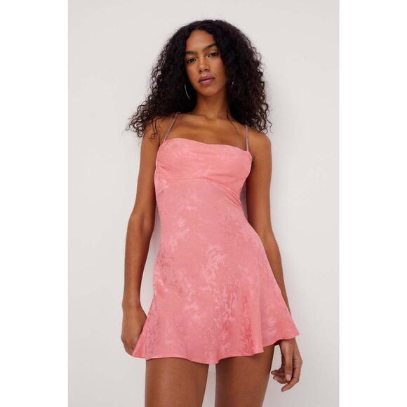 $225 For Love & Lemons Gabrielle Mini Dress Pink Size Small - Picture 1 of 5